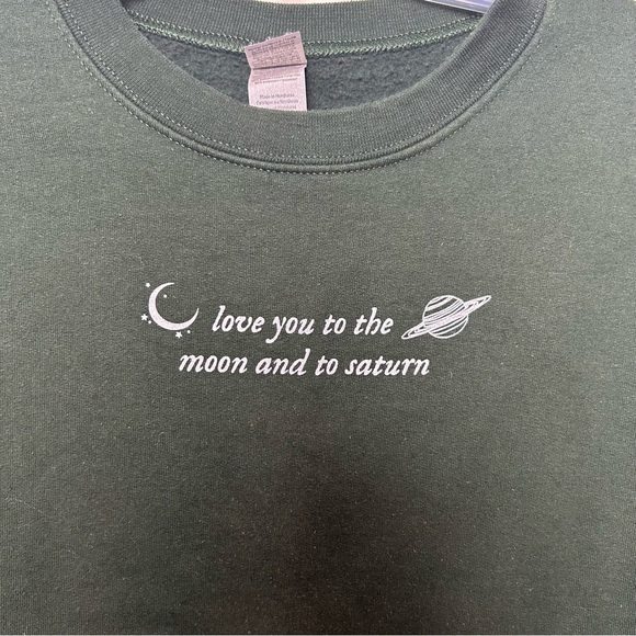 Taylor Swift Folklore Seven Lyrics Dark Green Pullover - Picture 5 of 5